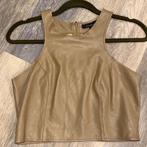 Faux Leather Tan Crop Top